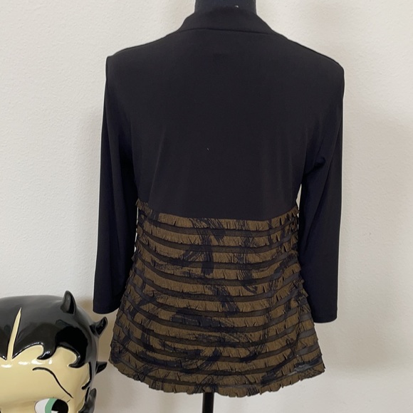 AGB Ruffled Blouse W/ Attached Bolero Size M - Picture 5 of 6